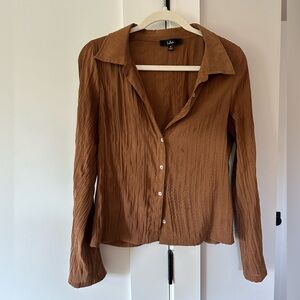 Brown button down blouse